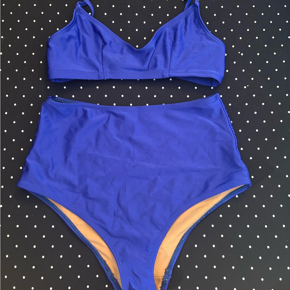 Nu Swim blue high waisted bikini